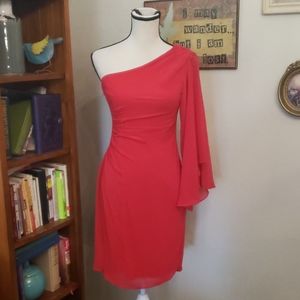 Jones New York Red One Shoulder Dress Size 4